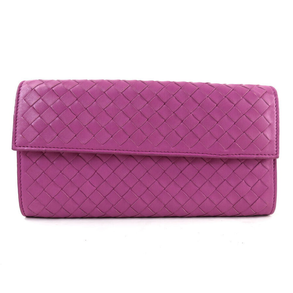 Bottega Veneta long wallet Intrecciato leather purple